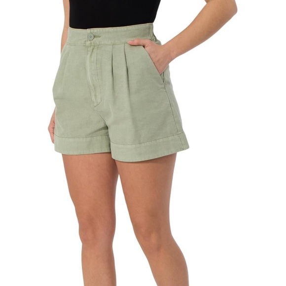 MSRP: $158 Joie Ladies Pleated Short Size XL Faded Cactus Cotton Linen Blend - Picture 1 of 8